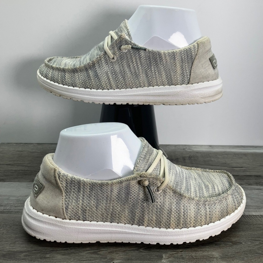 Hey Dude Wendy Sox Glacier Grey Womens Slip On Loafers Size 6 121922672